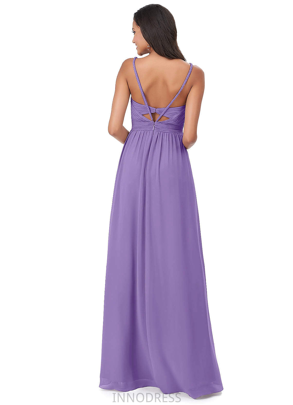 Kinley Natural Waist Spaghetti Staps Trumpet/Mermaid Sleeveless Floor Length Bridesmaid Dresses