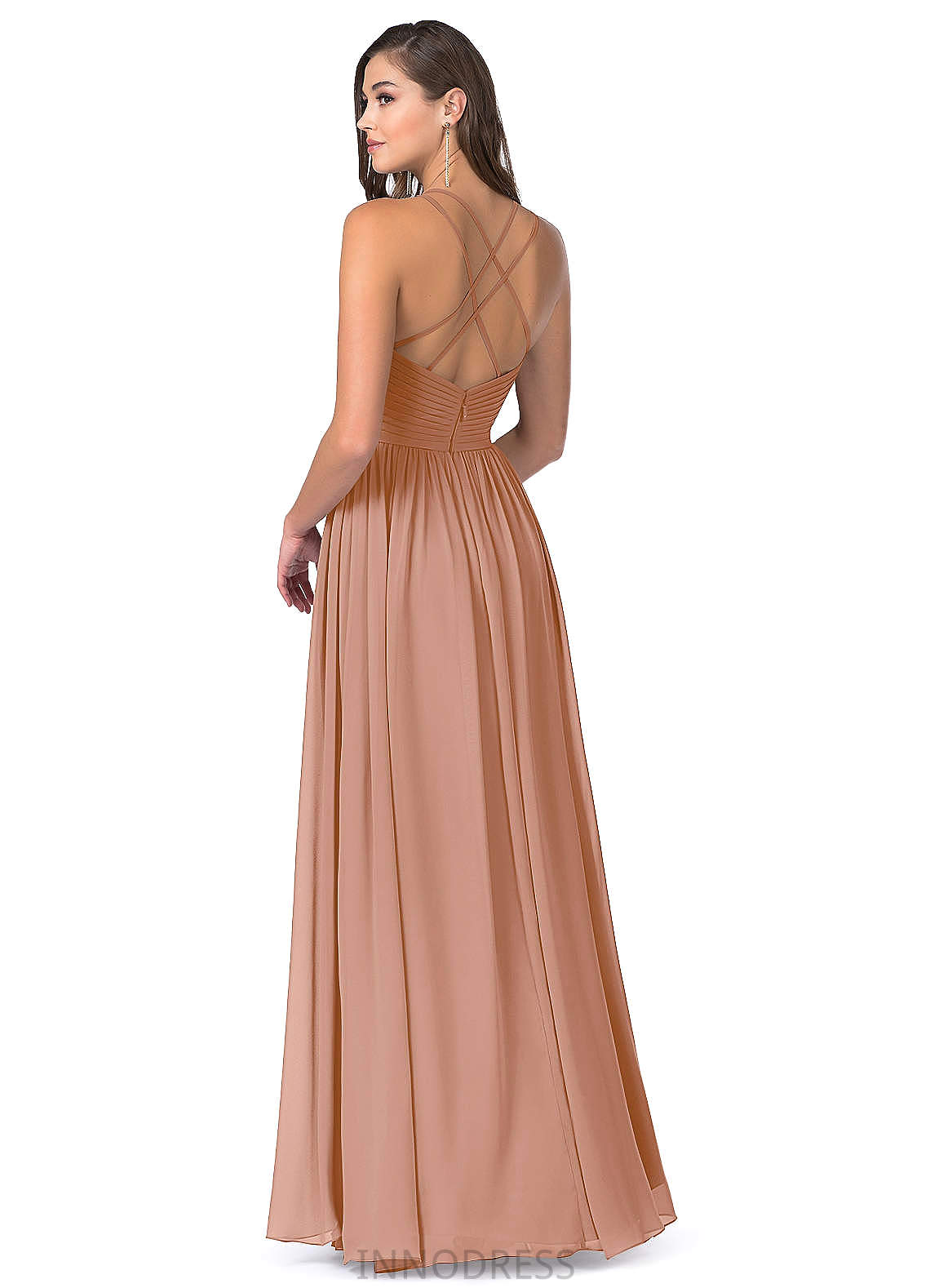 Jane A-Line/Princess Natural Waist Floor Length Straps Sleeveless Bridesmaid Dresses