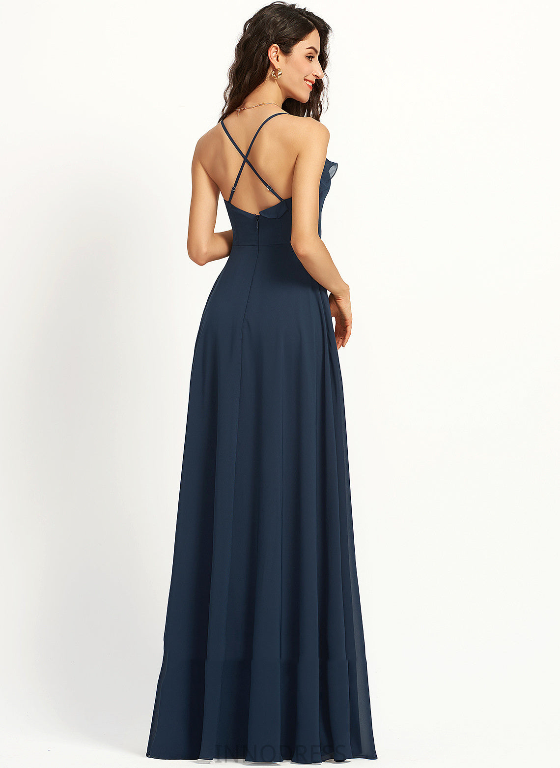 Fabric SplitFront Silhouette Length Floor-Length A-Line V-neck Embellishment Neckline Anaya Floor Length V-Neck Bridesmaid Dresses