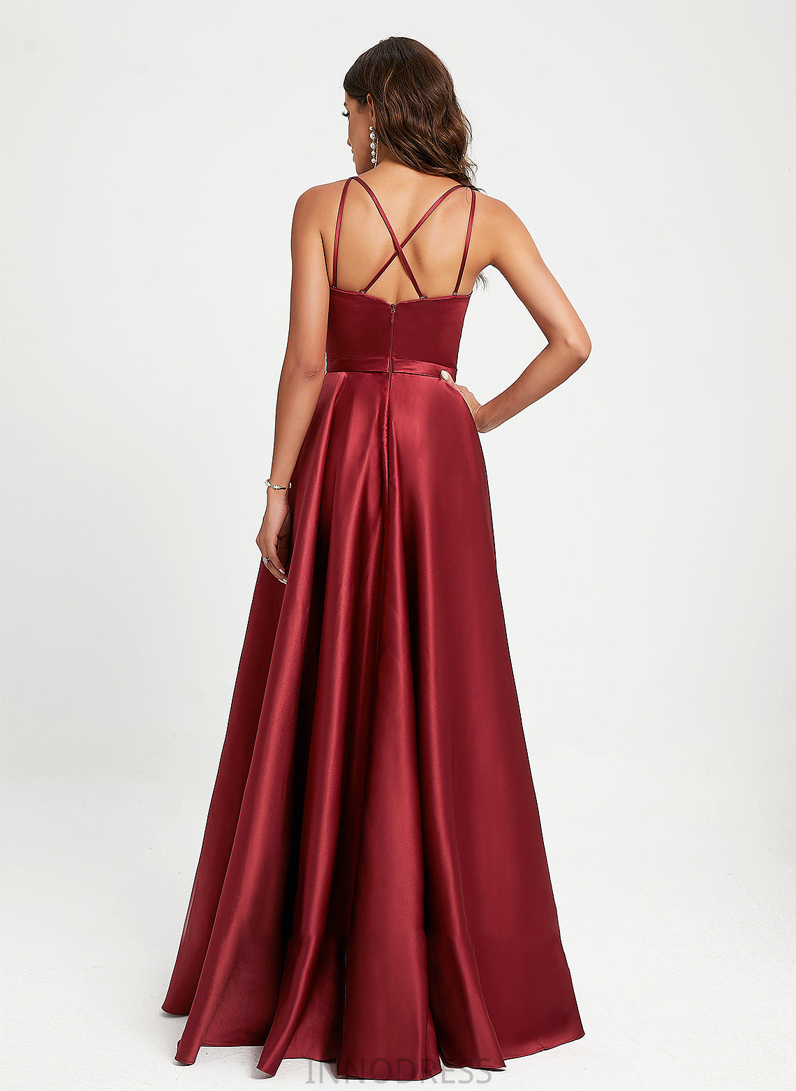 Halter Stella Prom Dresses Floor-Length Satin A-Line