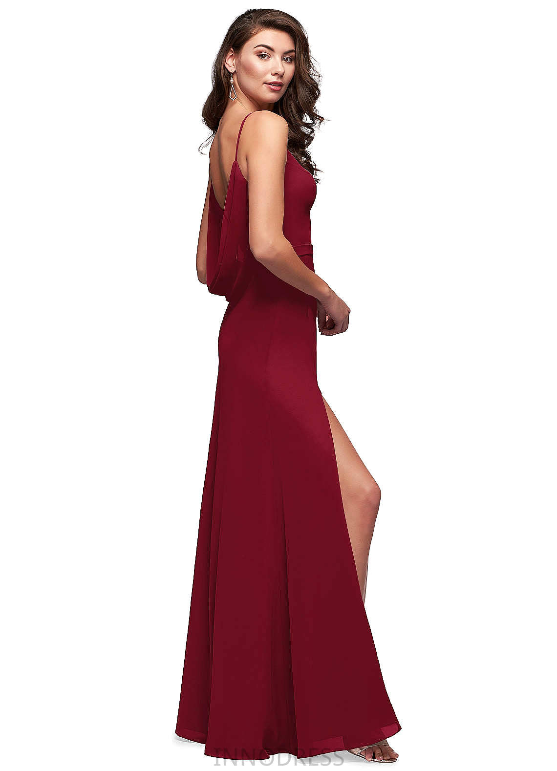 Elisabeth Sheath/Column Natural Waist Scoop Sleeveless Floor Length Bridesmaid Dresses