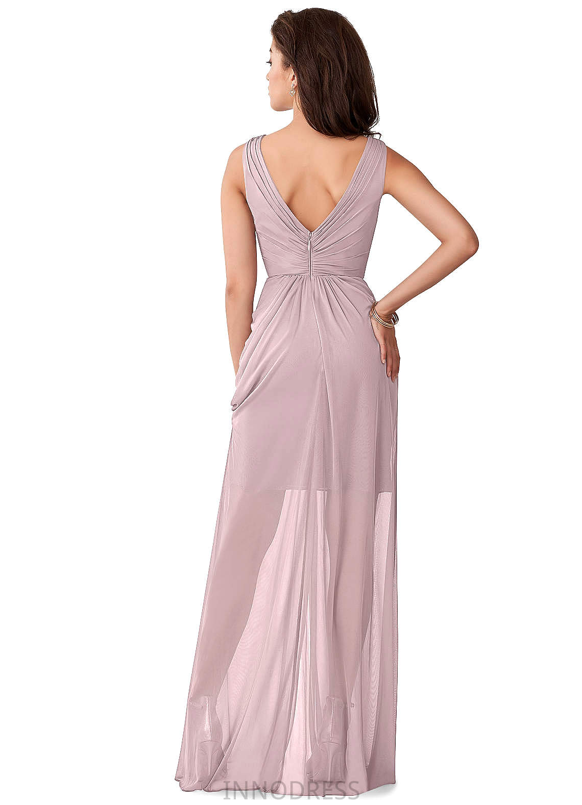 Camille Sleeveless A-Line/Princess Spaghetti Staps Floor Length Natural Waist Bridesmaid Dresses