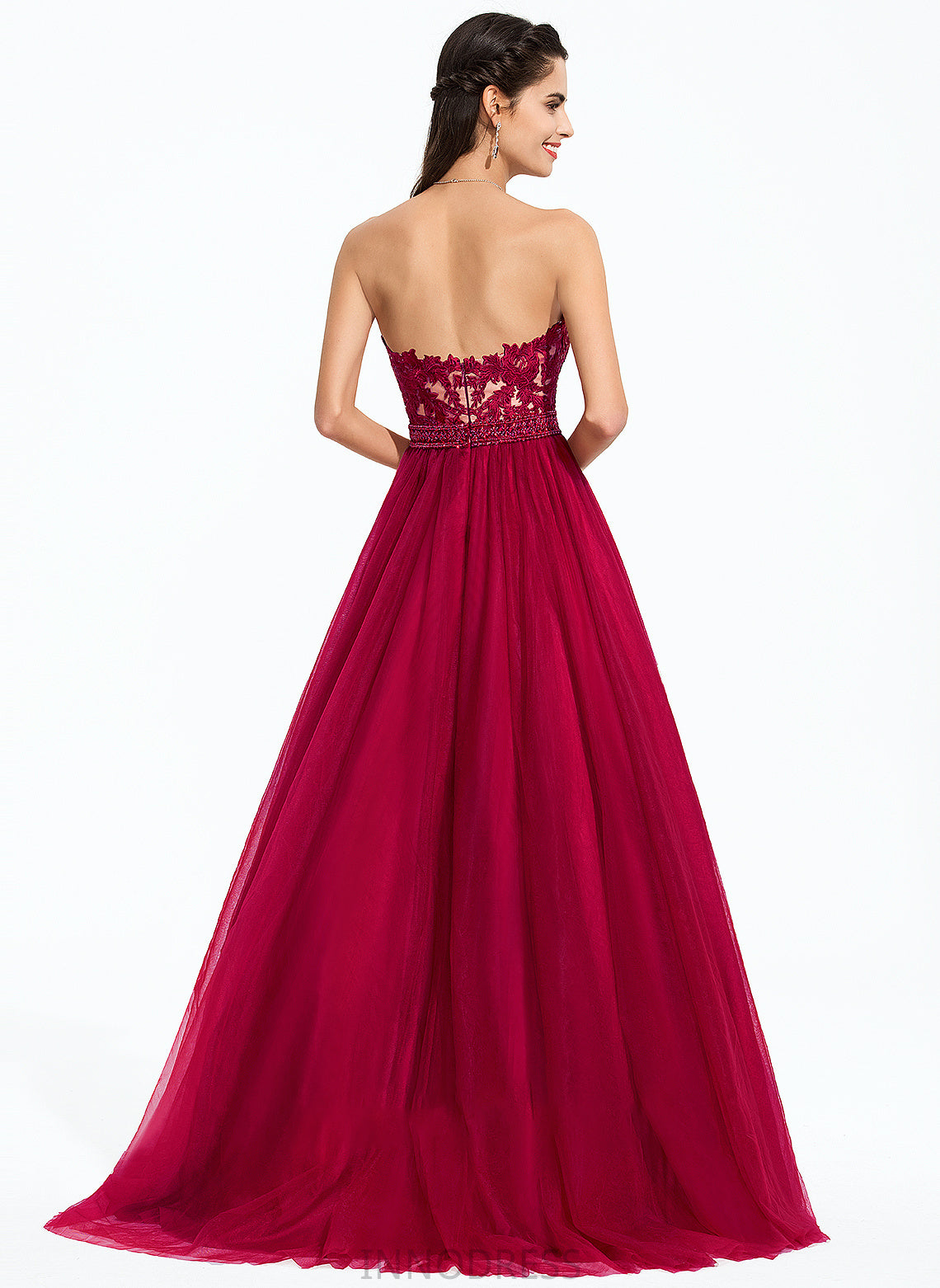 Sequins Judith Train Sweep With Ball-Gown/Princess Prom Dresses Tulle Sweetheart Beading