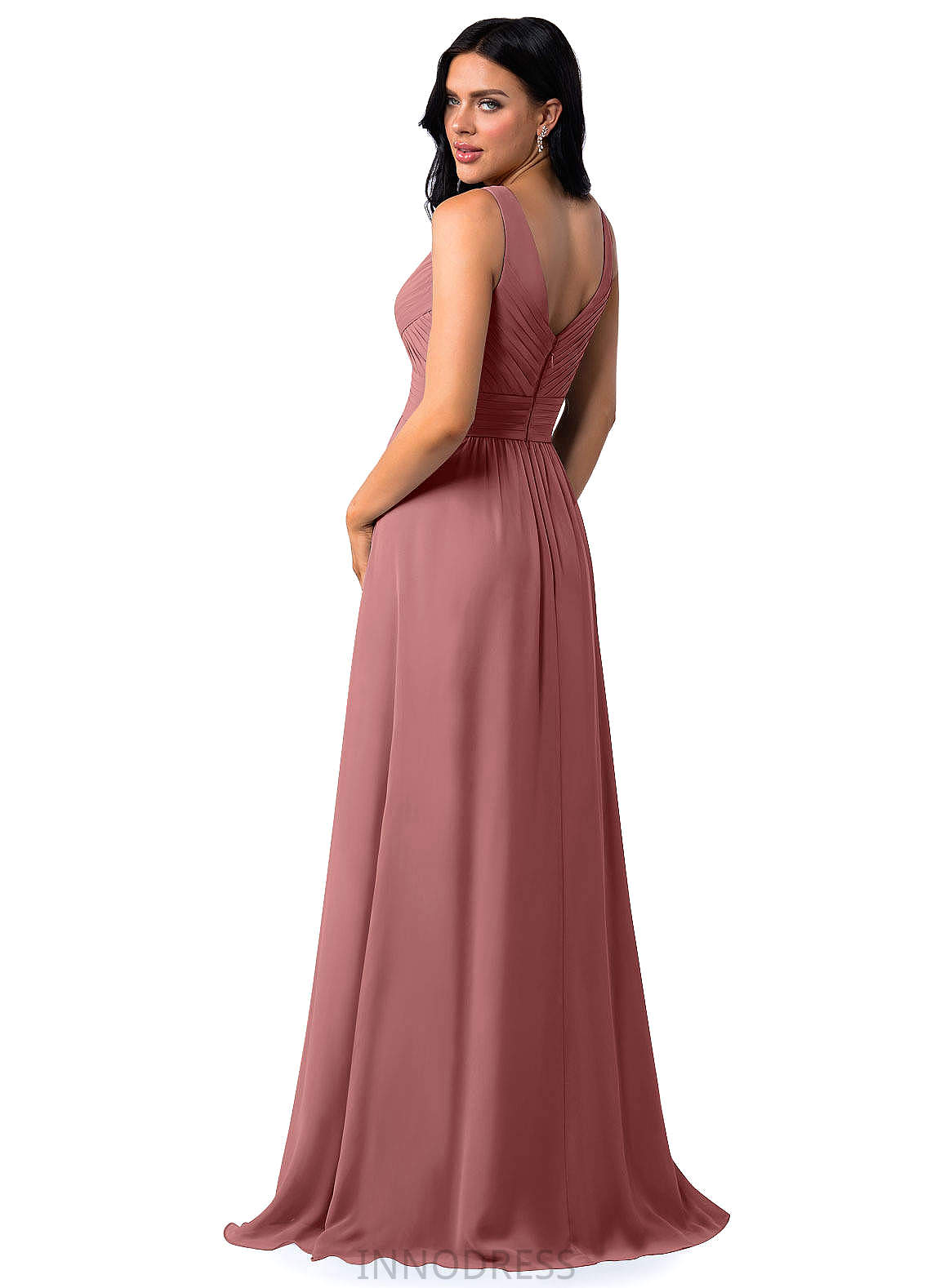 Mya Sleeveless Floor Length Spandex Natural Waist Spaghetti Staps Trumpet/Mermaid Bridesmaid Dresses