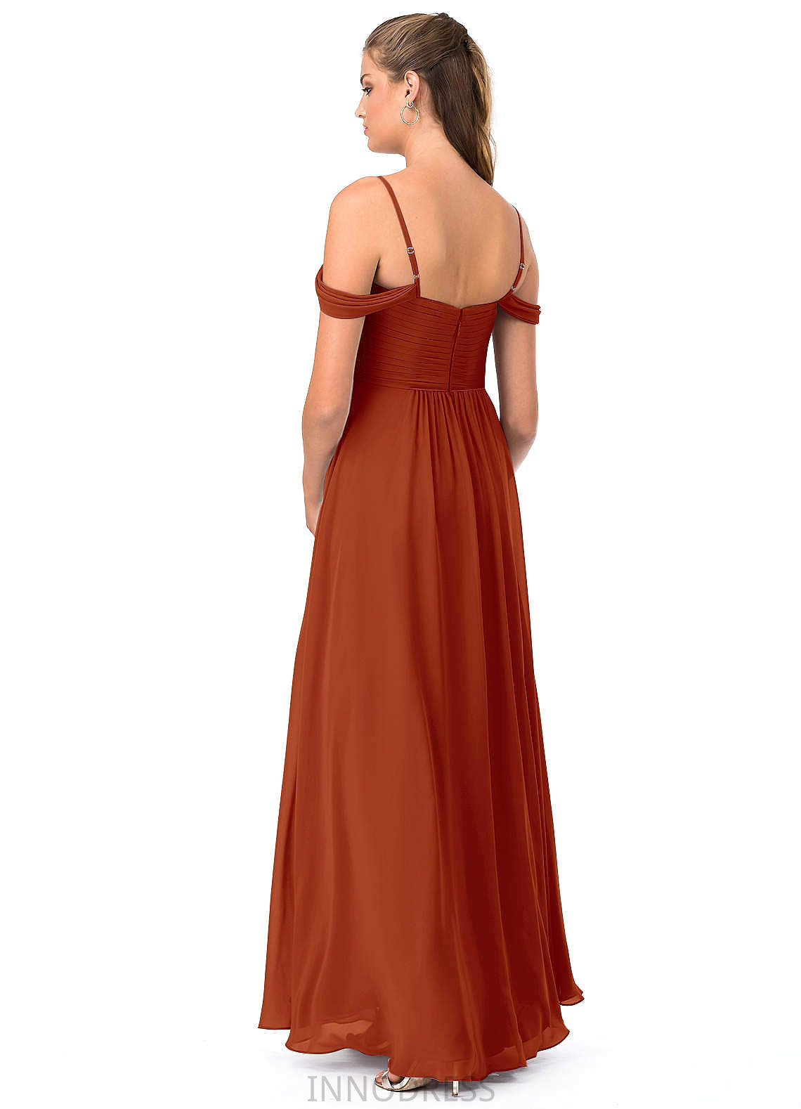 Mabel Natural Waist Sleeveless A-Line/Princess Floor Length Spaghetti Staps Bridesmaid Dresses