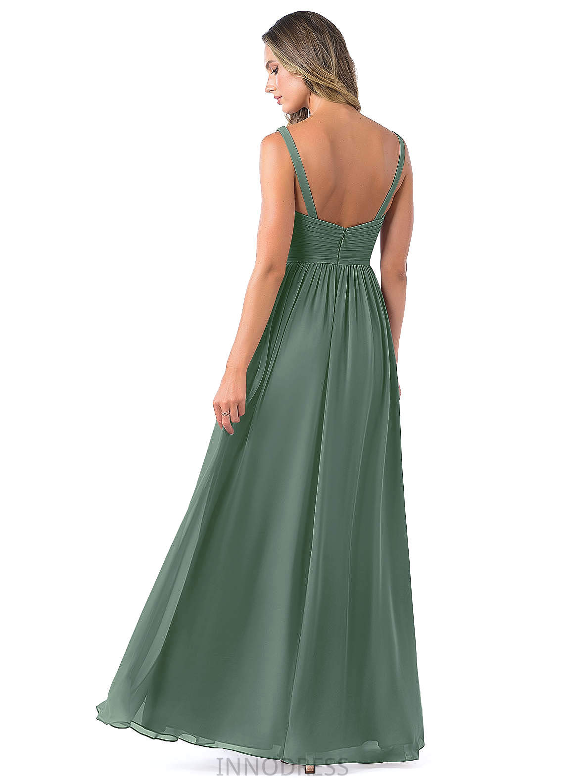 Jessica High Low V-Neck A-Line/Princess Natural Waist Sleeveless Bridesmaid Dresses