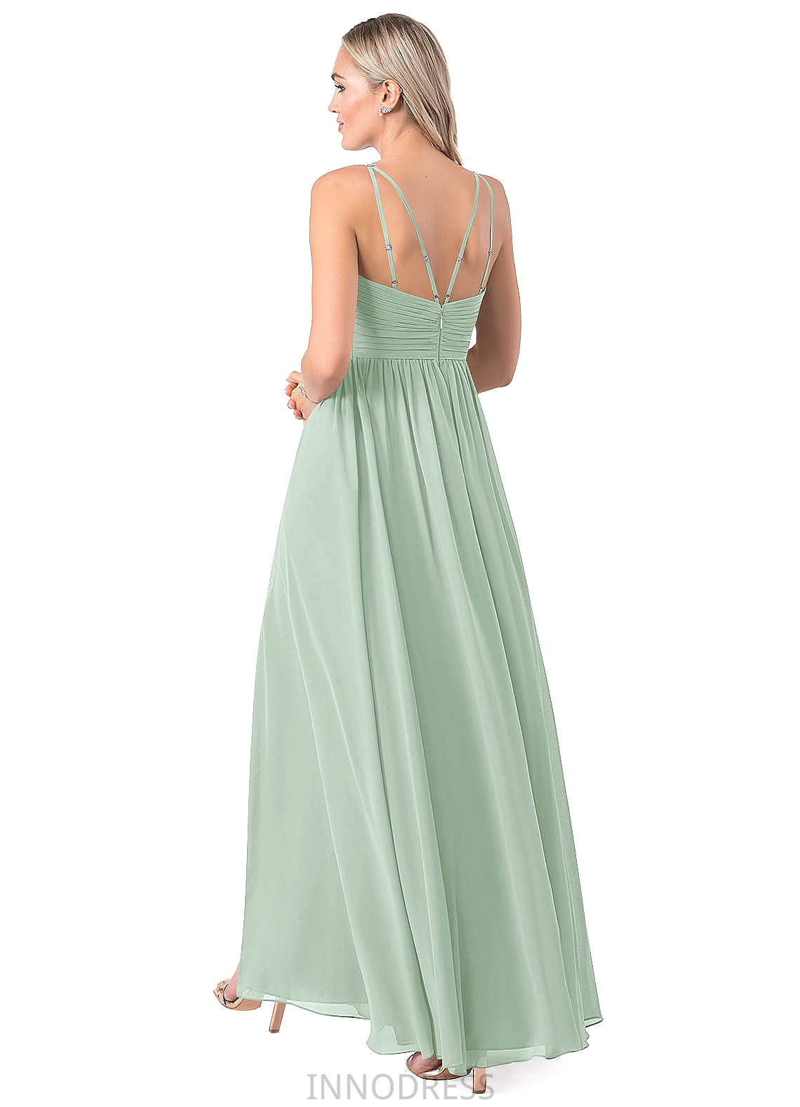 Isabela Floor Length A-Line/Princess Sleeveless One Shoulder Natural Waist Bridesmaid Dresses