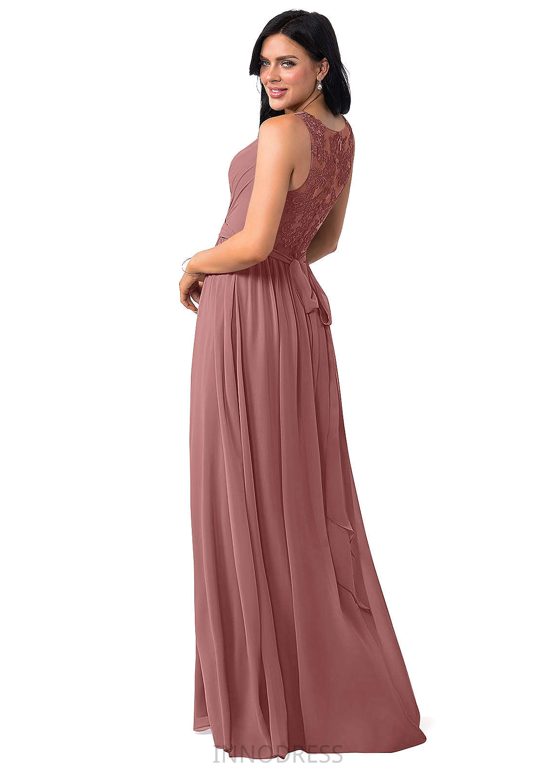 Madilyn Scoop Sleeveless Natural Waist Floor Length A-Line/Princess Bridesmaid Dresses