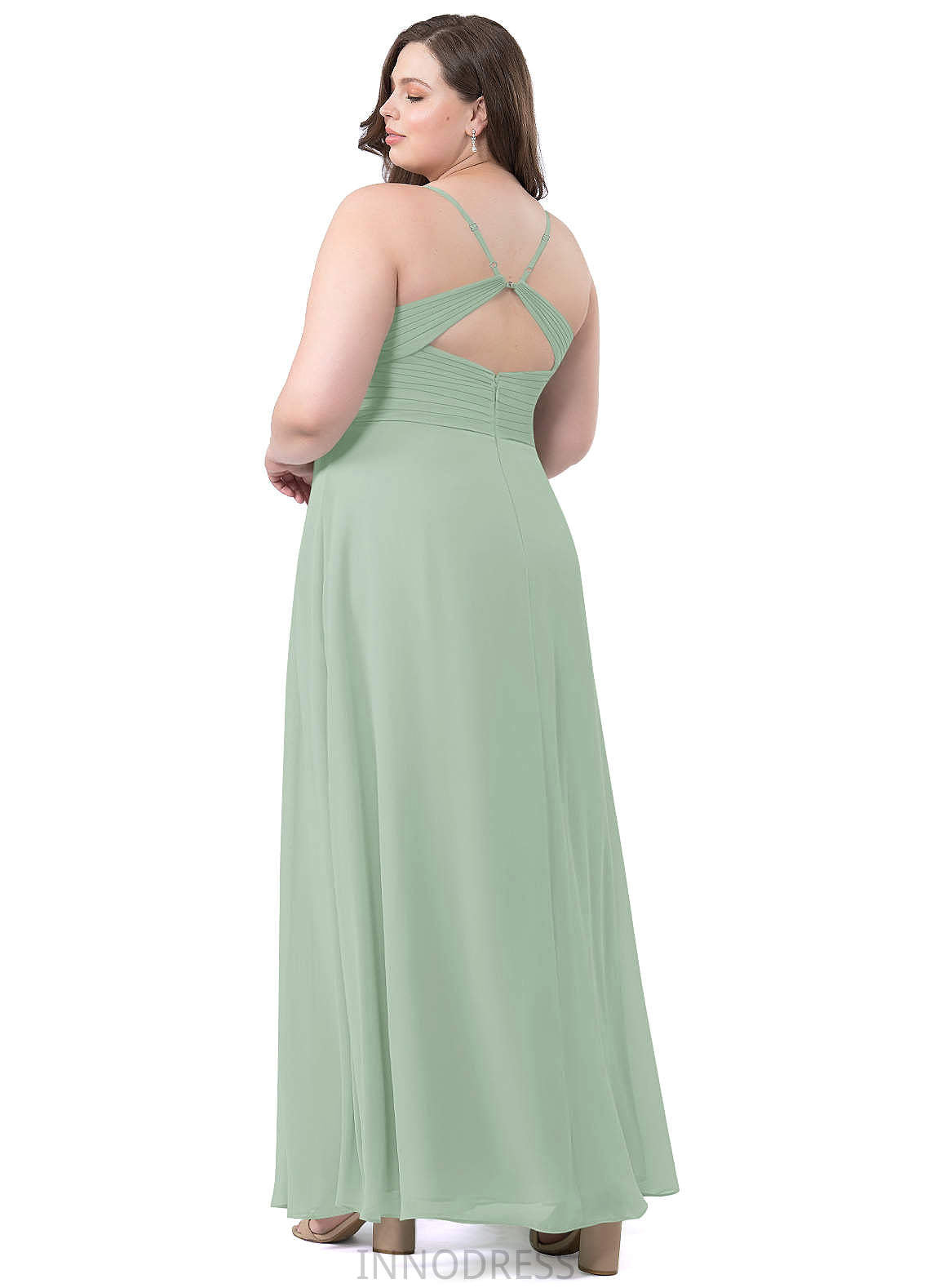 Haley Straps A-Line/Princess Floor Length Sleeveless Natural Waist Bridesmaid Dresses