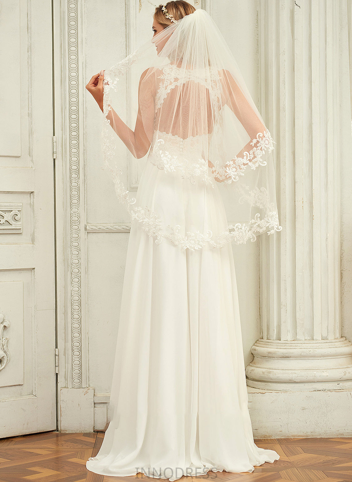 Chiffon Lace Arabella Train A-Line Wedding V-neck With Lace Sweep Wedding Dresses Dress