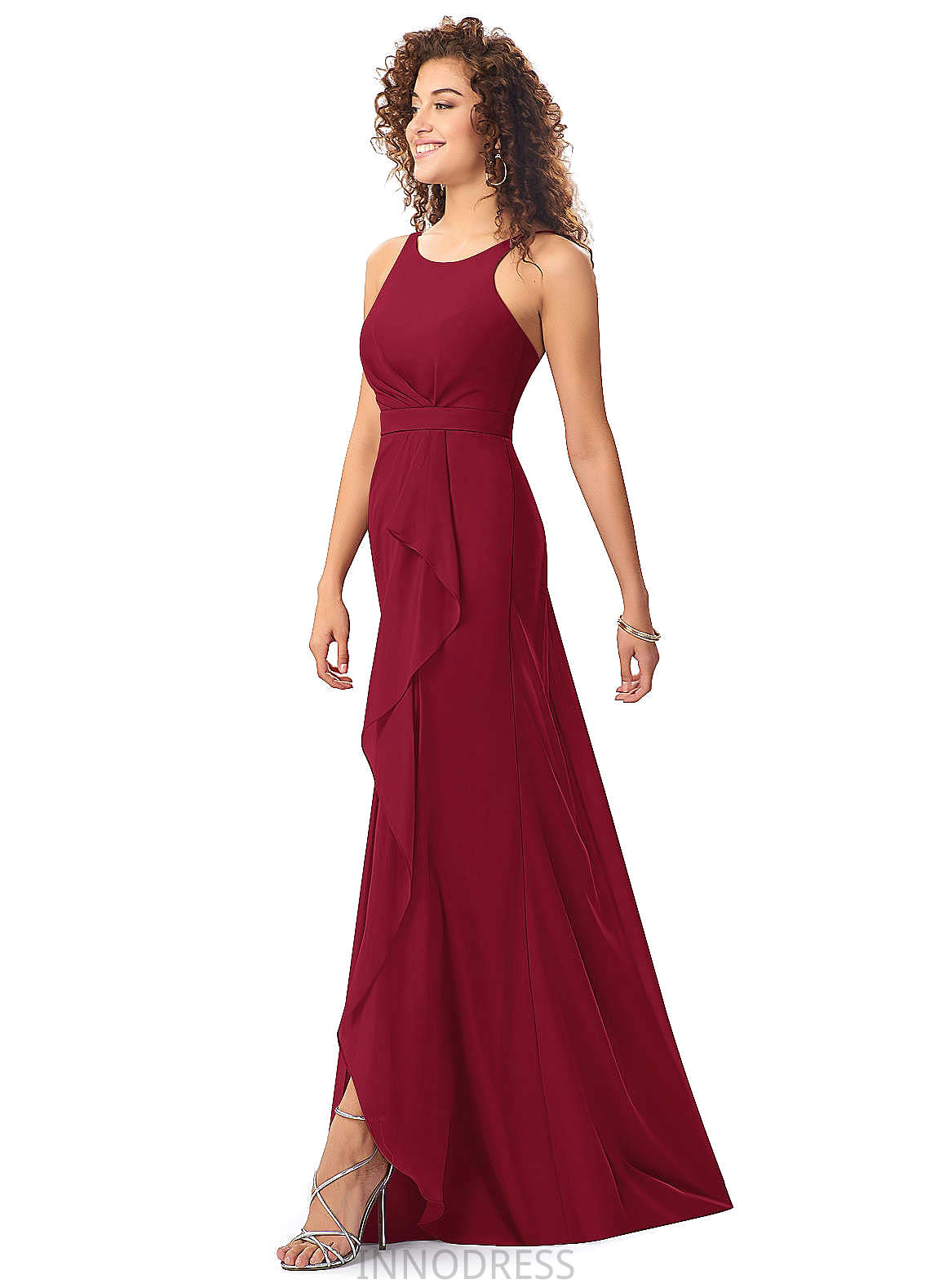 Presley Floor Length Sleeveless Halter A-Line/Princess Natural Waist Bridesmaid Dresses