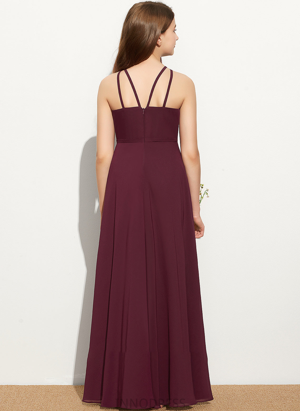 Junior Bridesmaid Dresses Danica Scoop Neck A-Line Floor-Length Chiffon