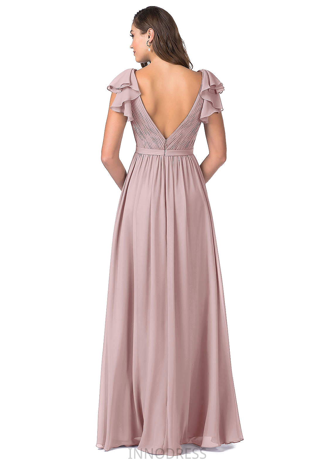 Aleena A-Line/Princess Empire Waist V-Neck High Low Sleeveless Bridesmaid Dresses