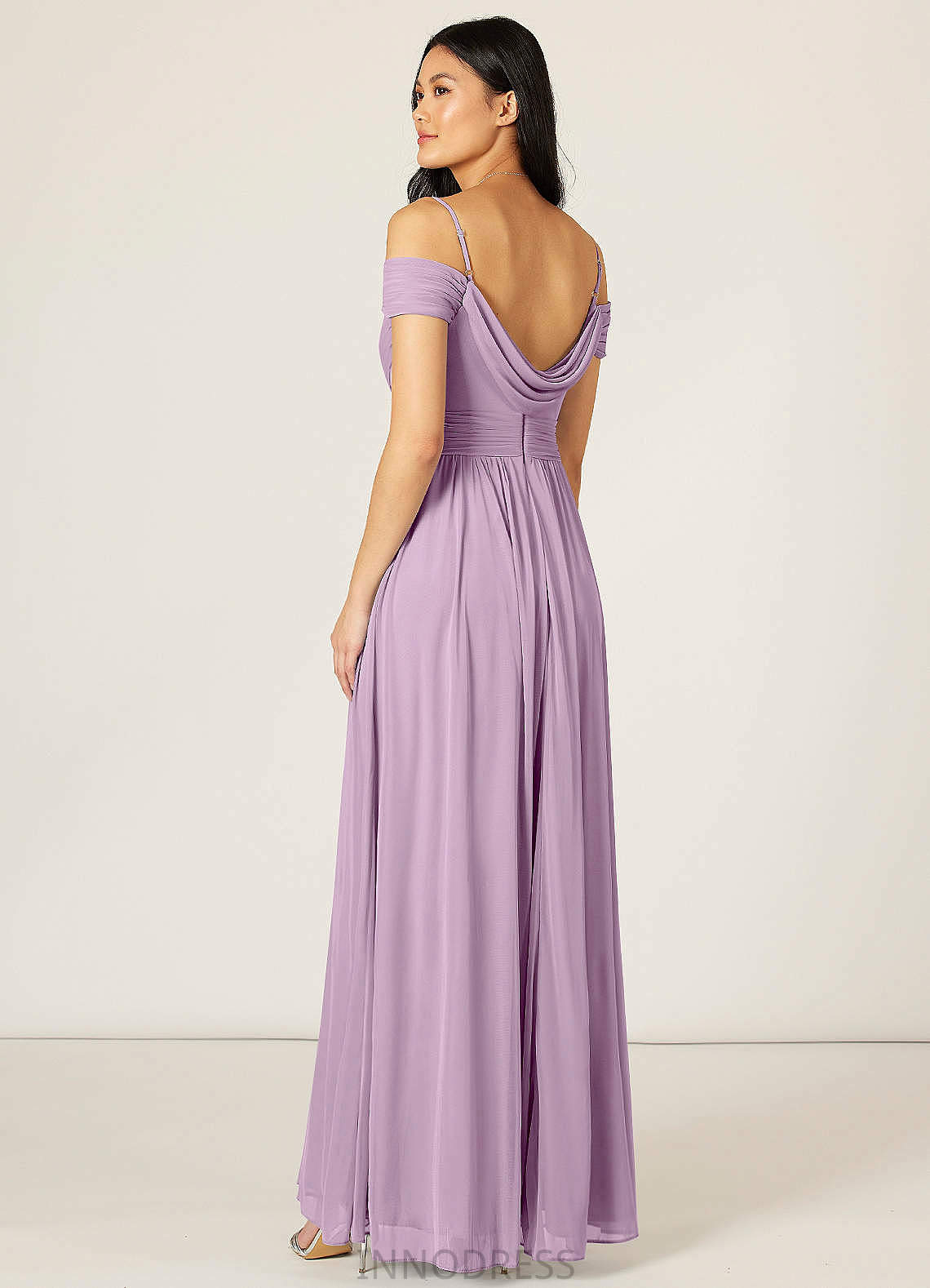 Leticia V-Neck A-Line/Princess Sleeveless Natural Waist Floor Length Bridesmaid Dresses