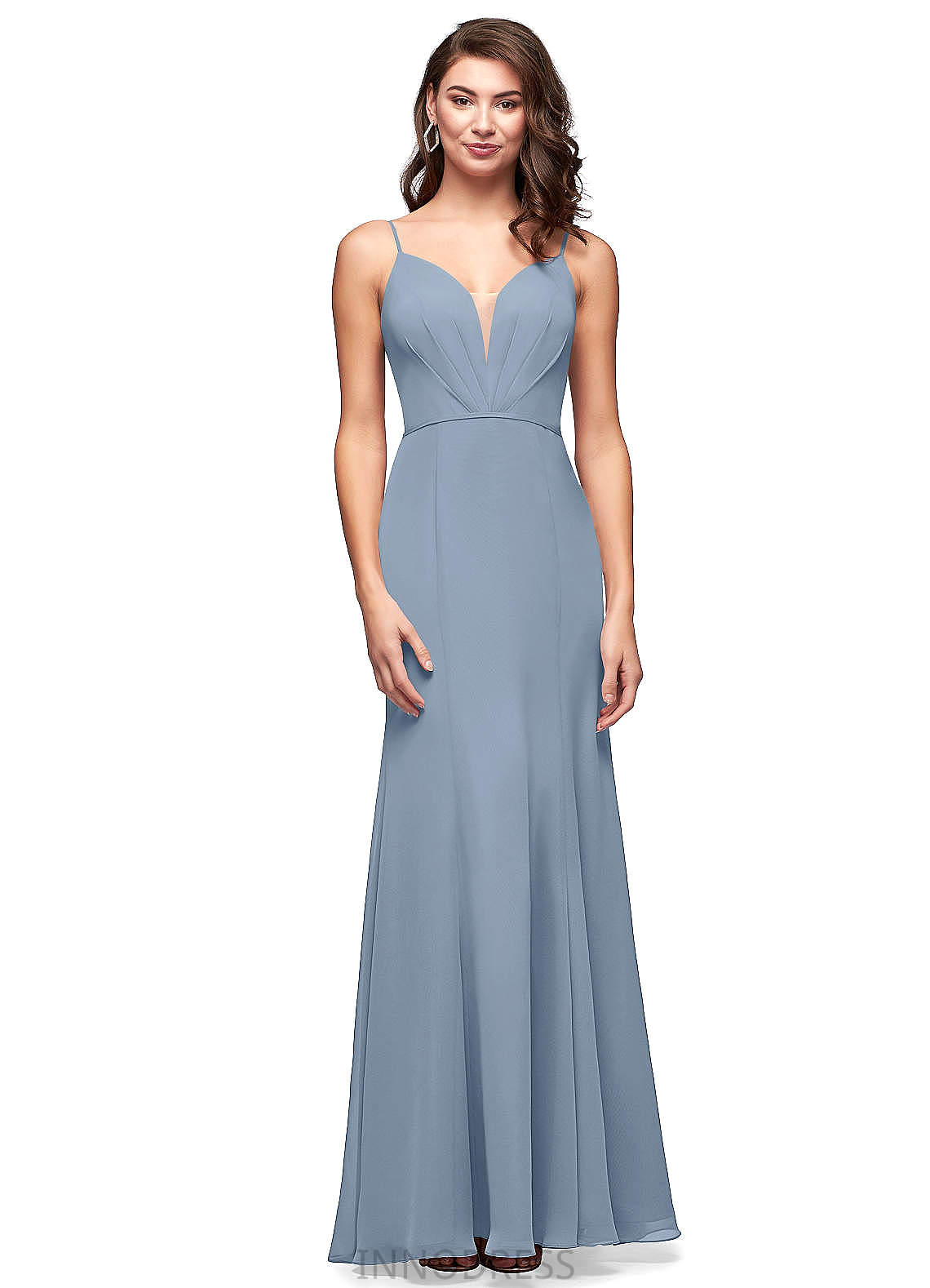 Naomi Straps Sleeveless Floor Length A-Line/Princess Natural Waist Bridesmaid Dresses