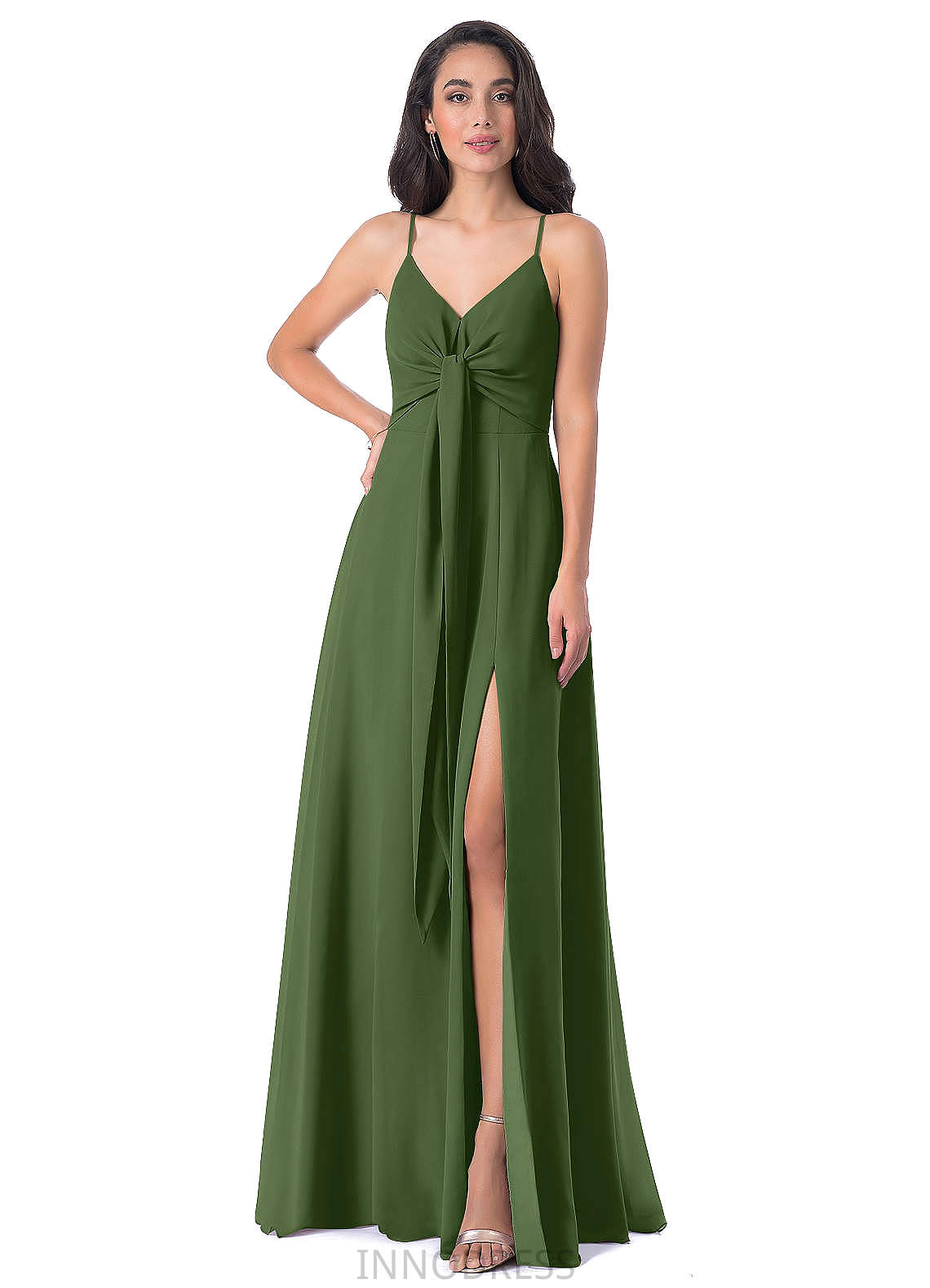 Susanna V-Neck Natural Waist Sleeveless Spaghetti Staps Floor Length Bridesmaid Dresses