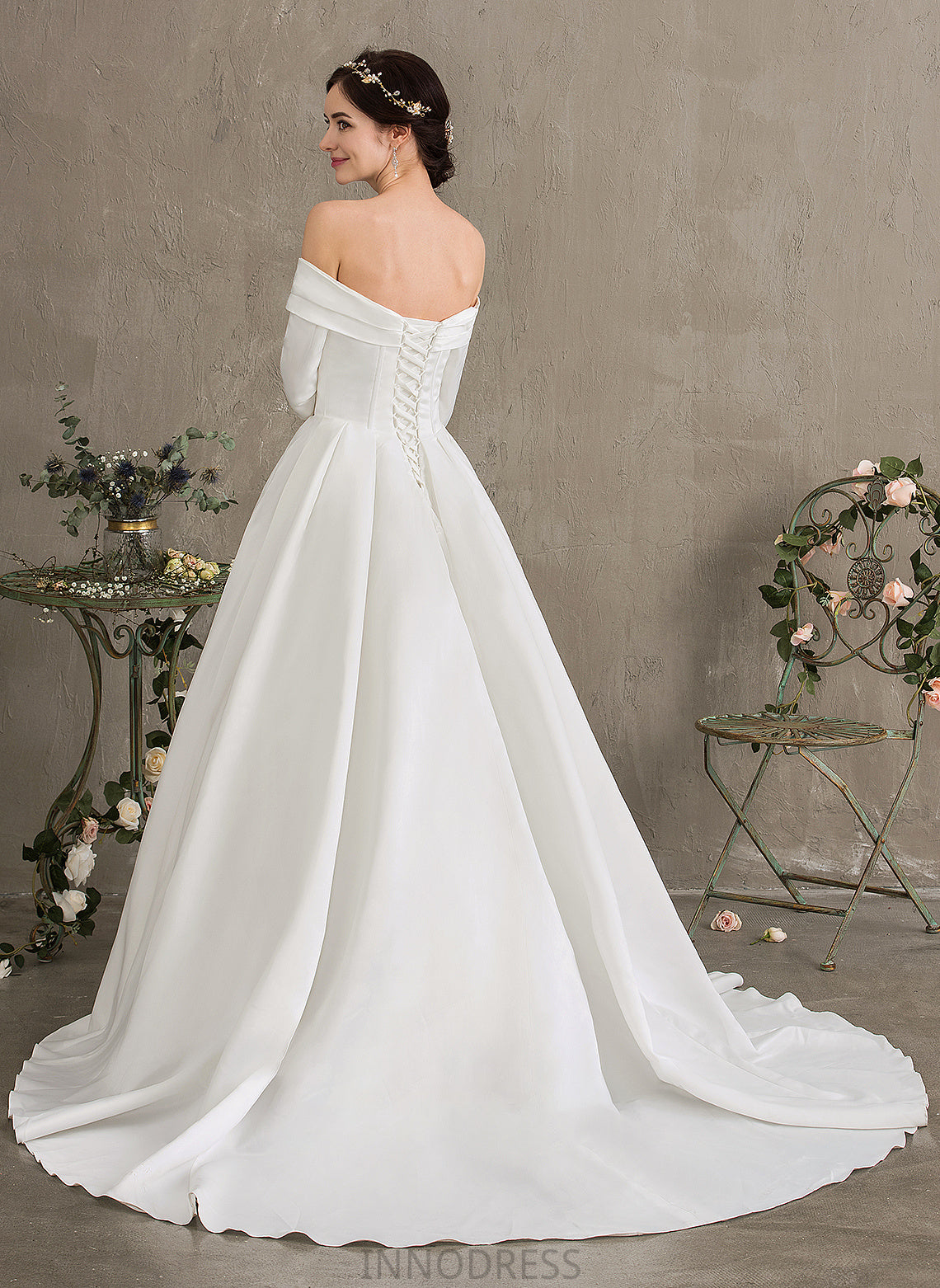 Ball-Gown/Princess Jayden Wedding Dresses Satin Train Court Wedding Dress