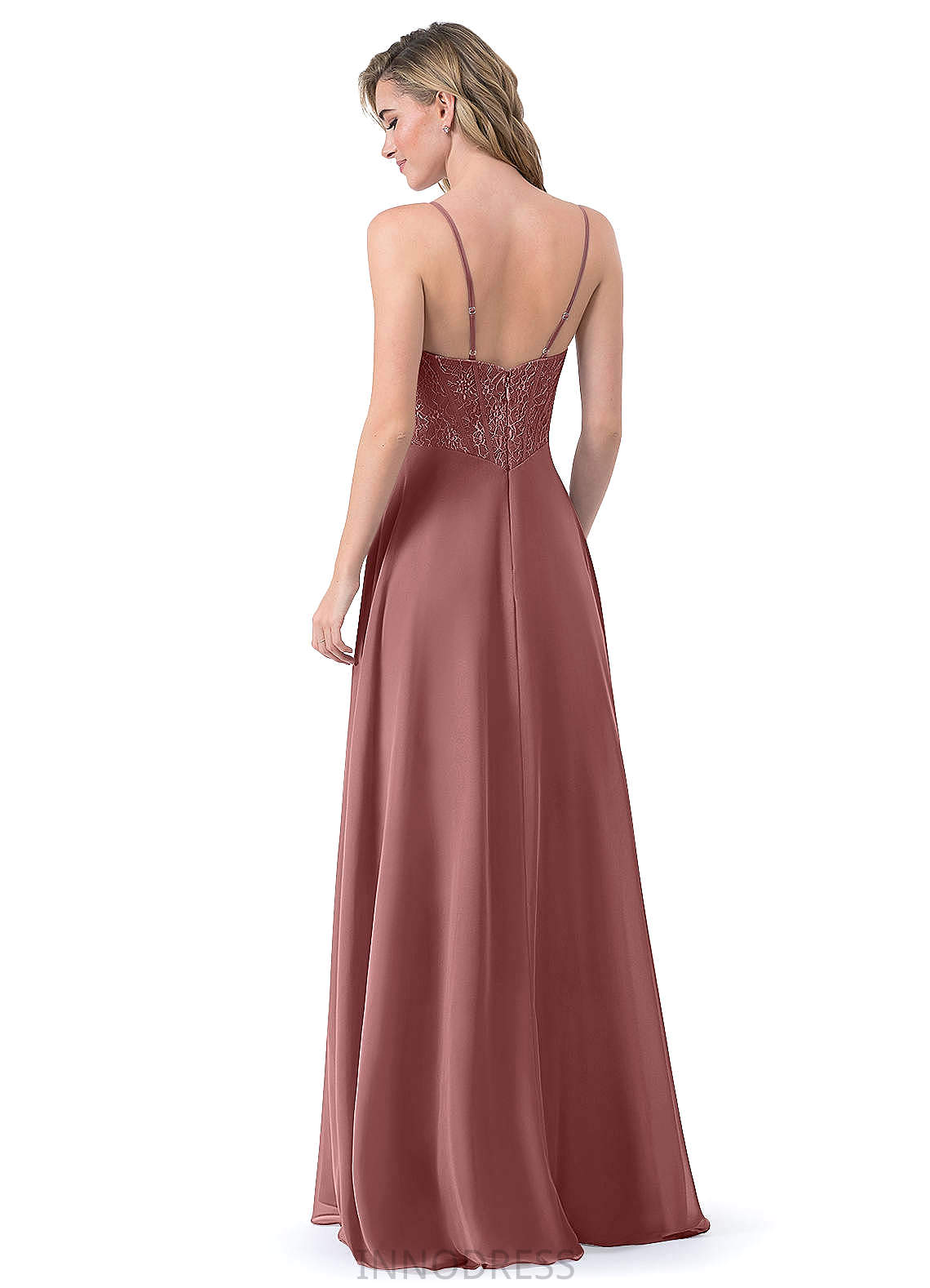 Kara Short Sleeves Floor Length Natural Waist A-Line/Princess V-Neck Bridesmaid Dresses