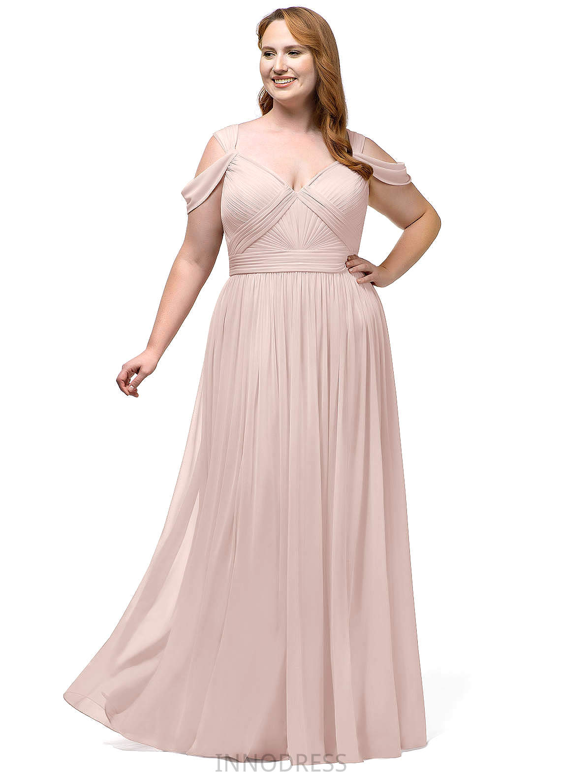 Joan High Low V-Neck Sleeveless Empire Waist A-Line/Princess Bridesmaid Dresses