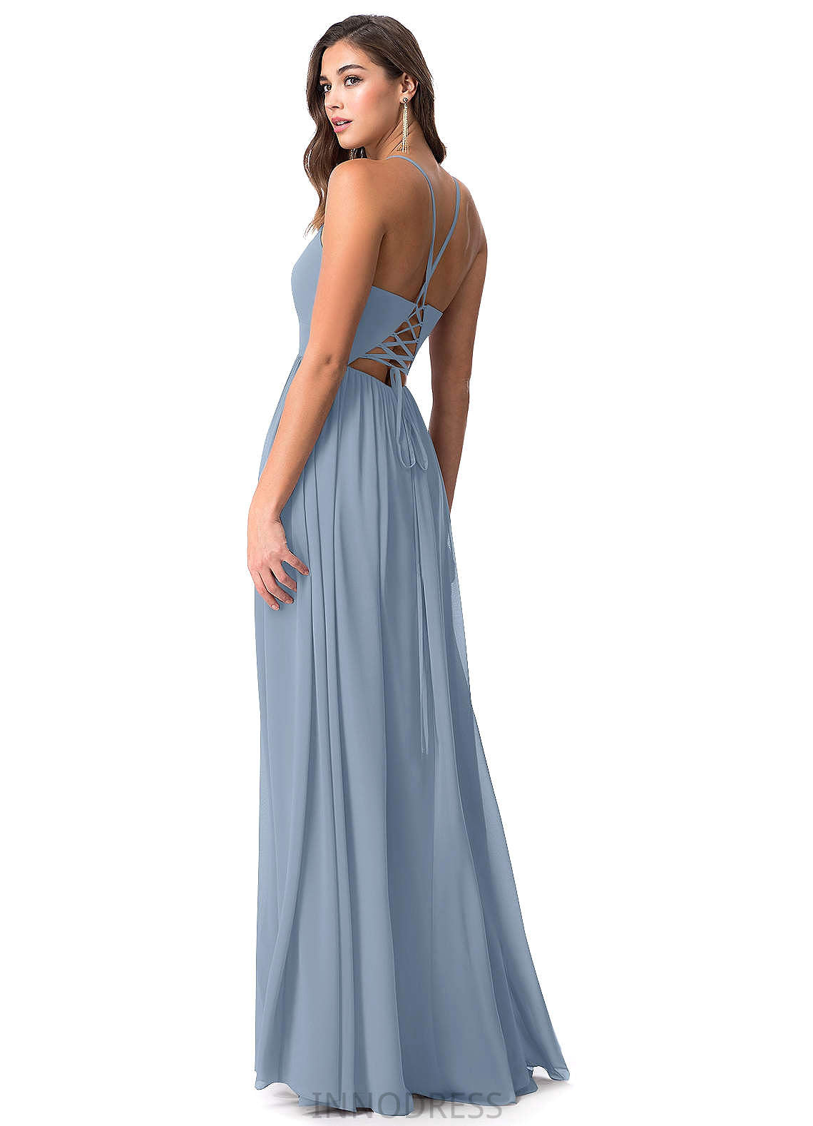 Alisa Natural Waist Sleeveless A-Line/Princess V-Neck Floor Length Bridesmaid Dresses