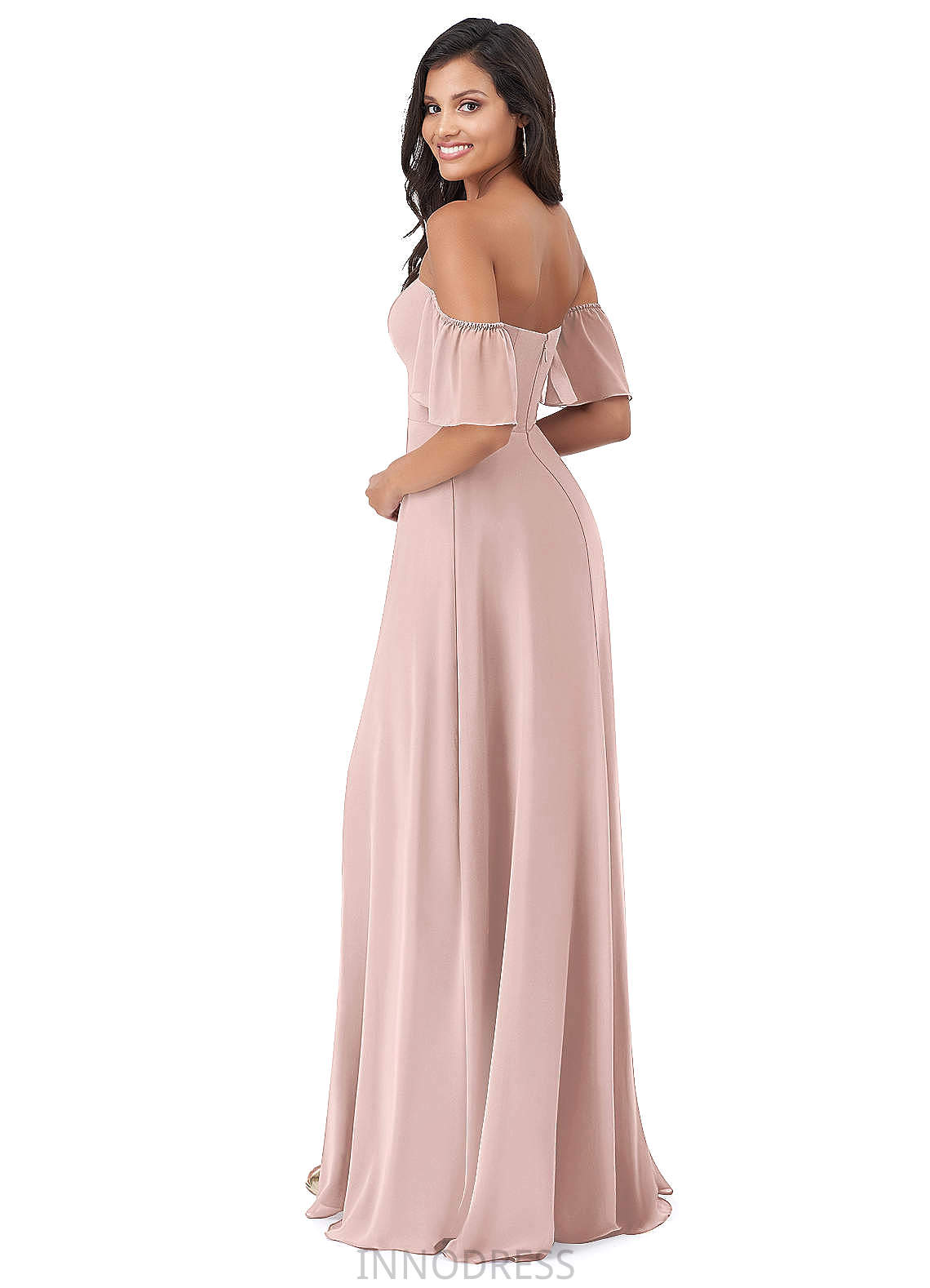 Haylie A-Line/Princess Floor Length Natural Waist Spaghetti Staps Sleeveless Bridesmaid Dresses