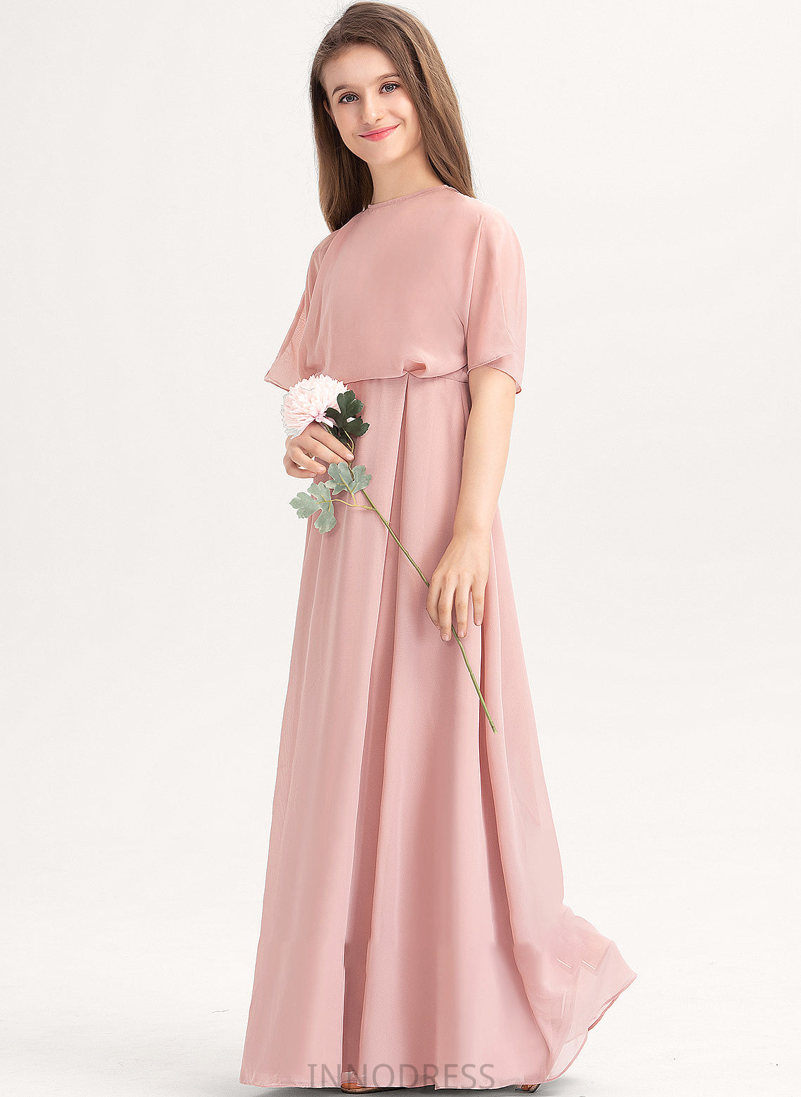 Chiffon Faith Junior Bridesmaid Dresses Neck A-Line Scoop Floor-Length