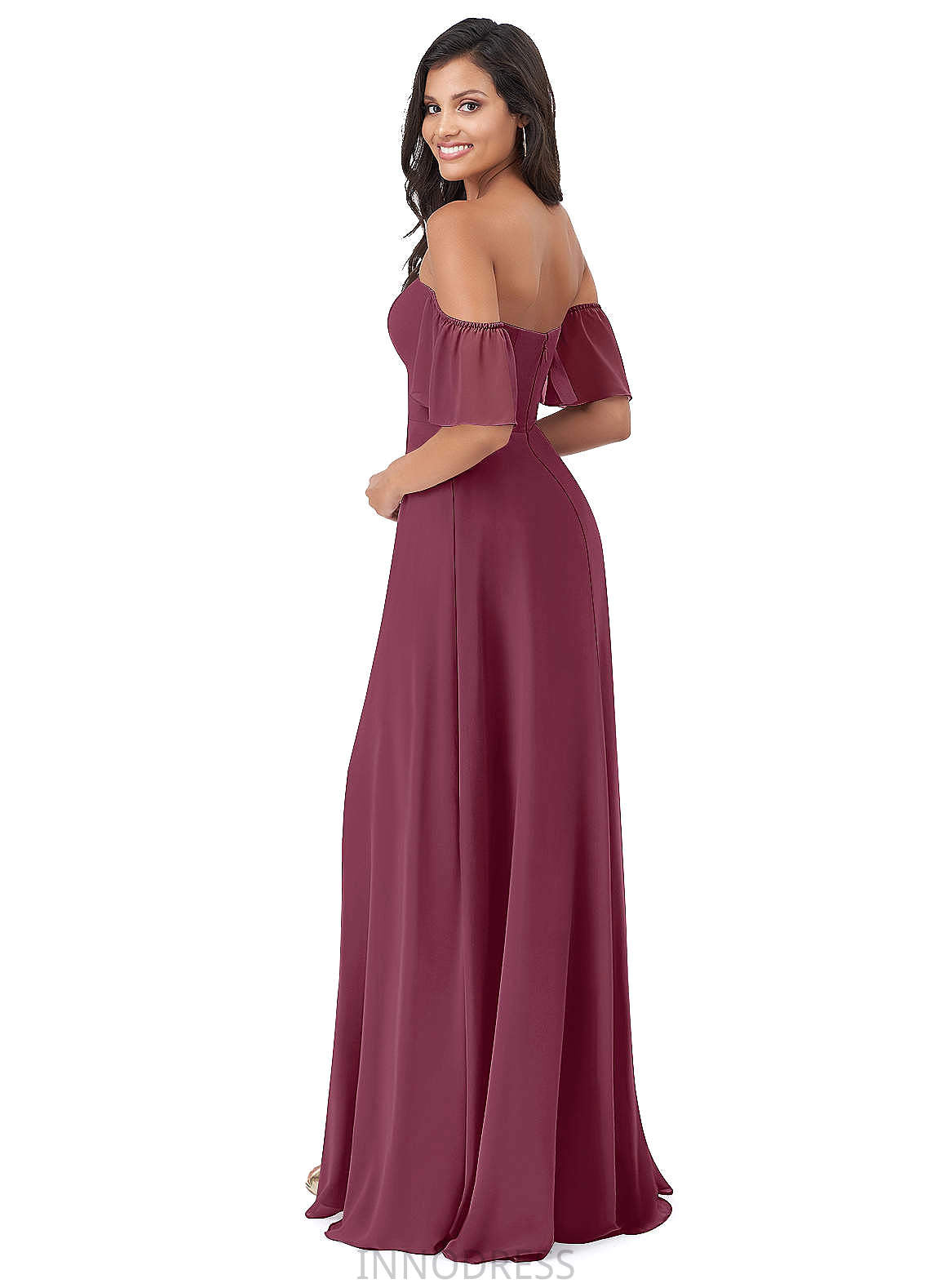 Kali Sleeveless A-Line/Princess Spaghetti Staps Natural Waist Floor Length Bridesmaid Dresses