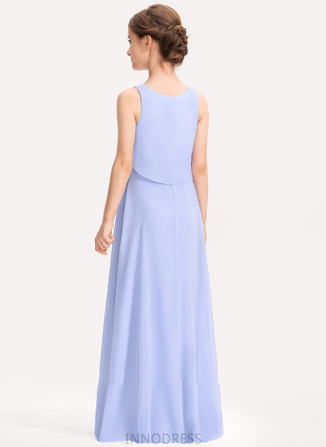 Chiffon A-Line Junior Bridesmaid Dresses Scoop Amari Floor-Length Neck