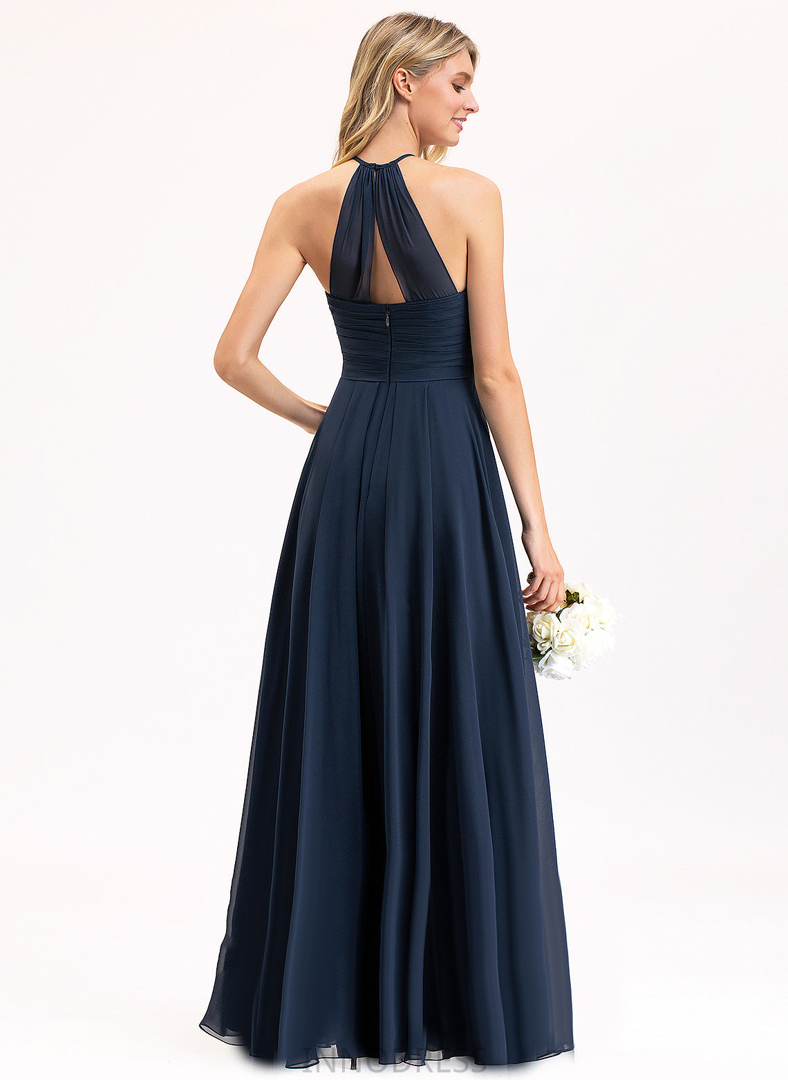 A-Line Neckline Floor-Length Silhouette Length Scoop Pleated Embellishment Fabric Alana Bridesmaid Dresses