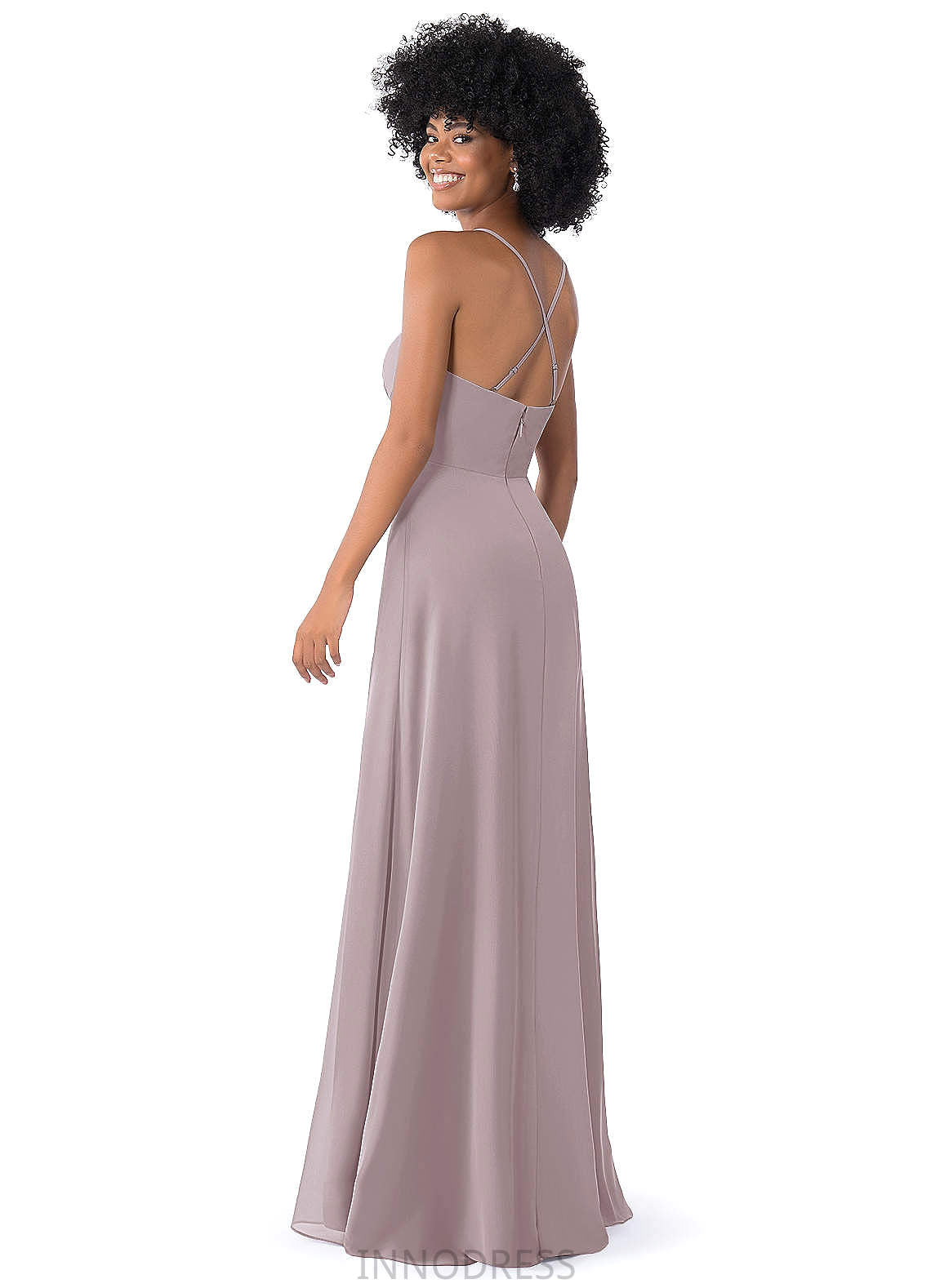 Rosemary Floor Length A-Line/Princess Natural Waist V-Neck Short Sleeves Bridesmaid Dresses