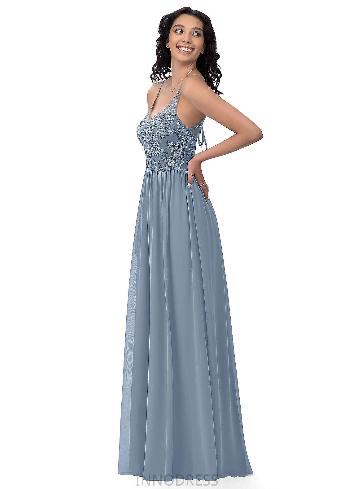 Elaina A-Line/Princess One Shoulder Sleeveless Natural Waist Floor Length Bridesmaid Dresses