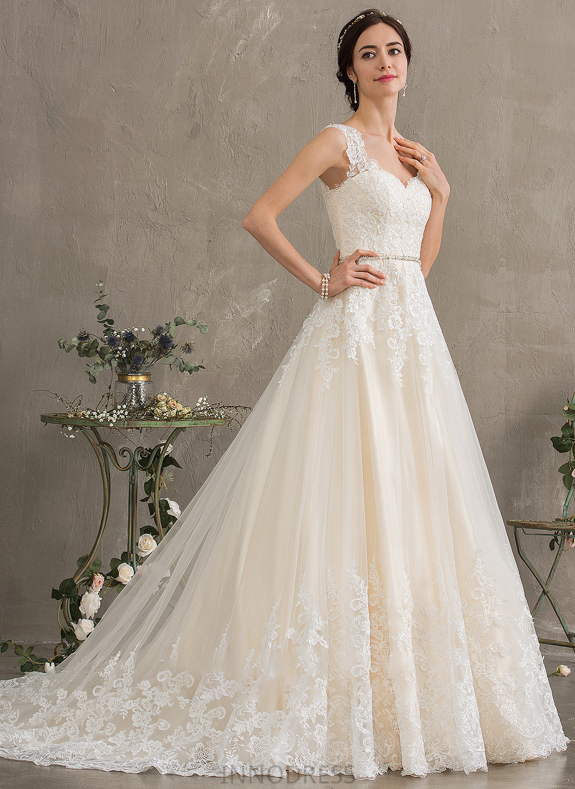 Dress Sweetheart With Gabriella Wedding Sequins Ball-Gown/Princess Beading Wedding Dresses Tulle Train Court