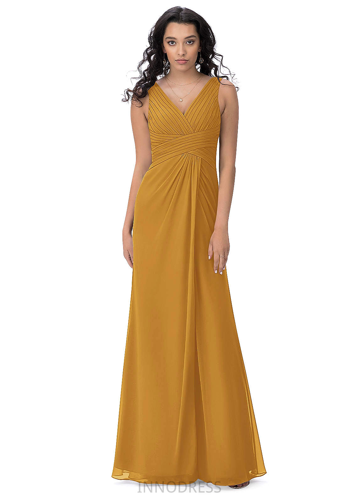 Jo Natural Waist Floor Length A-Line/Princess Sleeveless Spaghetti Staps Bridesmaid Dresses