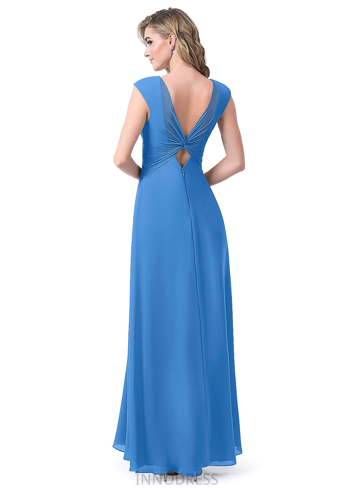 Ainsley V-Neck Sleeveless Natural Waist A-Line/Princess Floor Length Bridesmaid Dresses