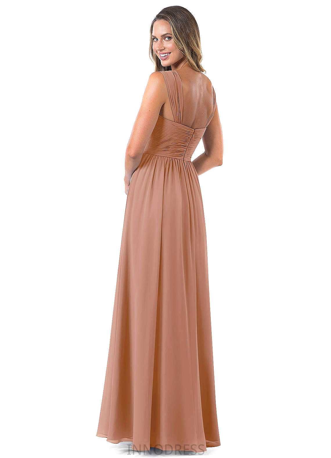 Audrey Sleeveless Floor Length Scoop Natural Waist A-Line/Princess Bridesmaid Dresses