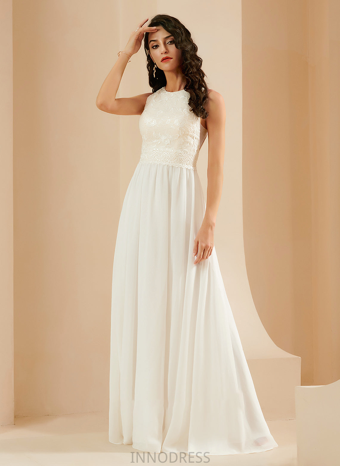 Leslie Train Sweep Lace Wedding With A-Line Sequins Wedding Dresses Dress