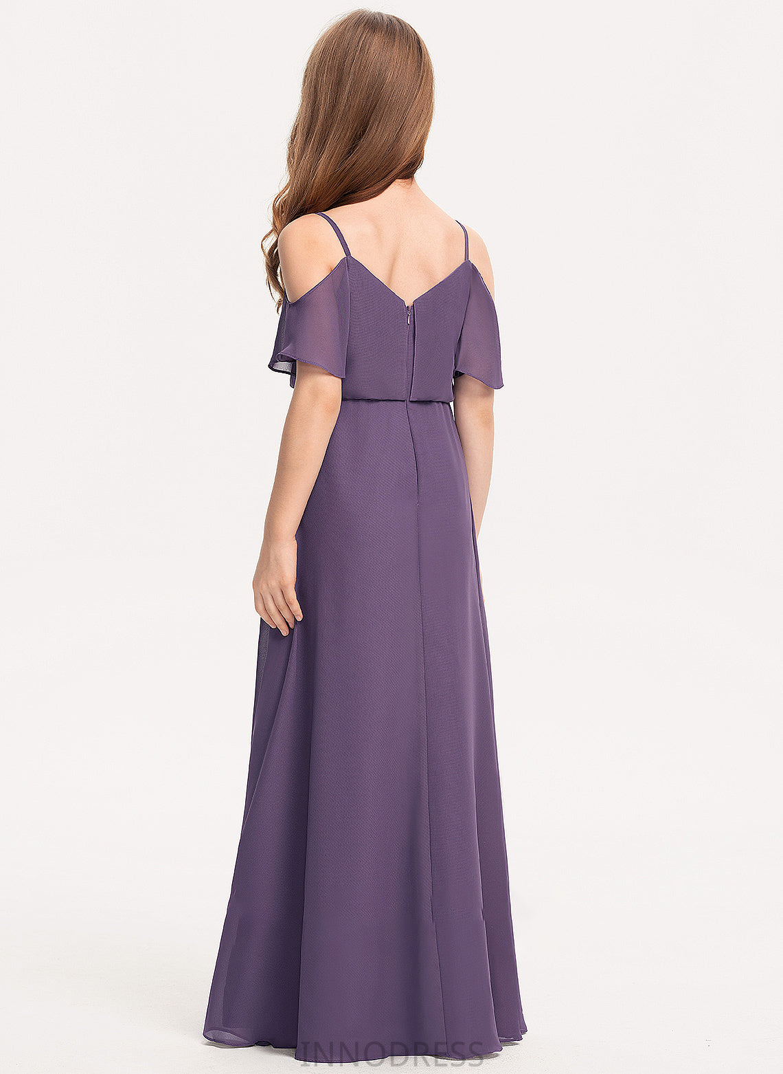 Junior Bridesmaid Dresses Alia Chiffon A-Line Floor-Length V-neck