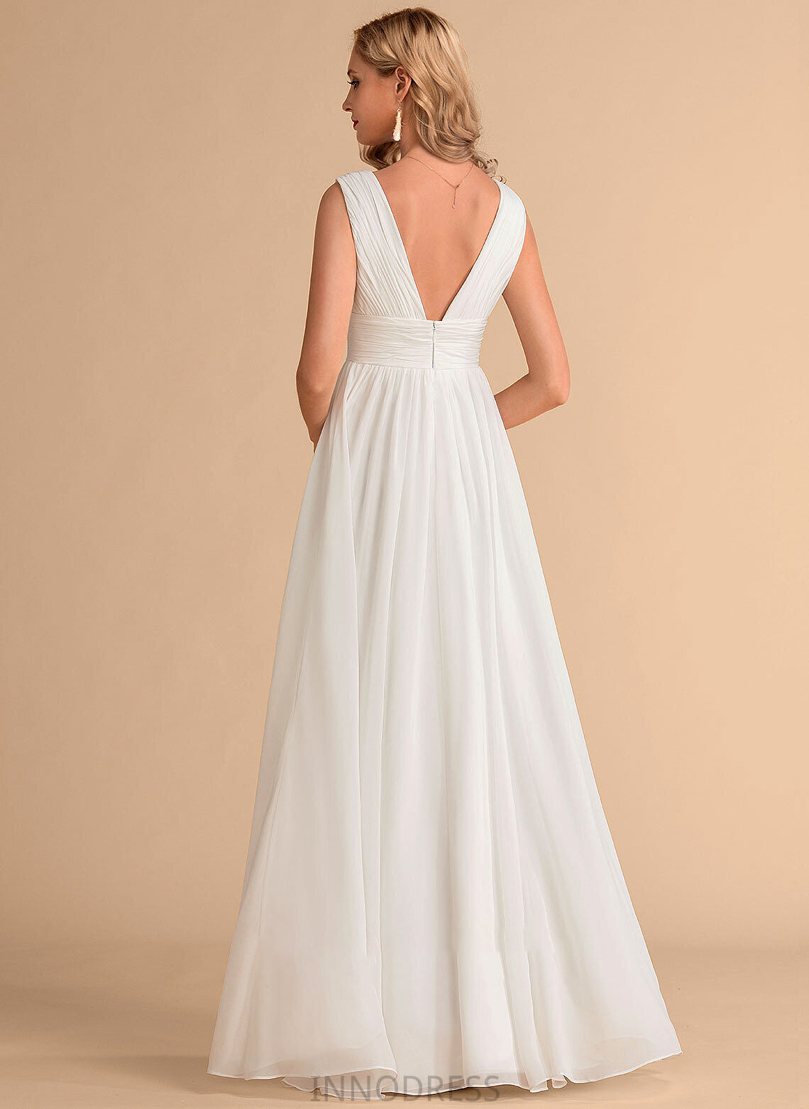 Wedding V-neck Wedding Dresses With Front A-Line Dress Floor-Length Split Marlie Chiffon