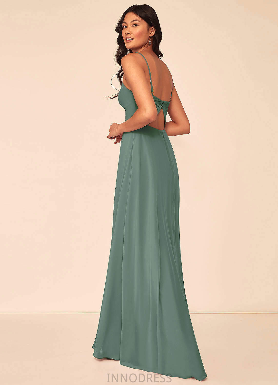 Dakota Natural Waist Floor Length Sleeveless Off The Shoulder Sheath/Column Bridesmaid Dresses