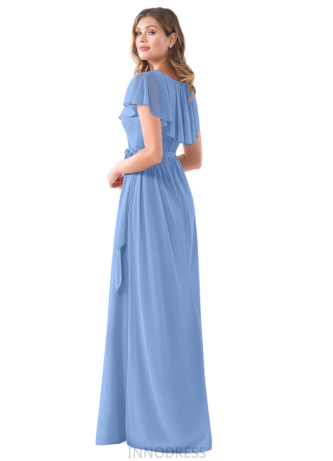 Cristina Natural Waist Spaghetti Staps A-Line/Princess Sleeveless Bridesmaid Dresses