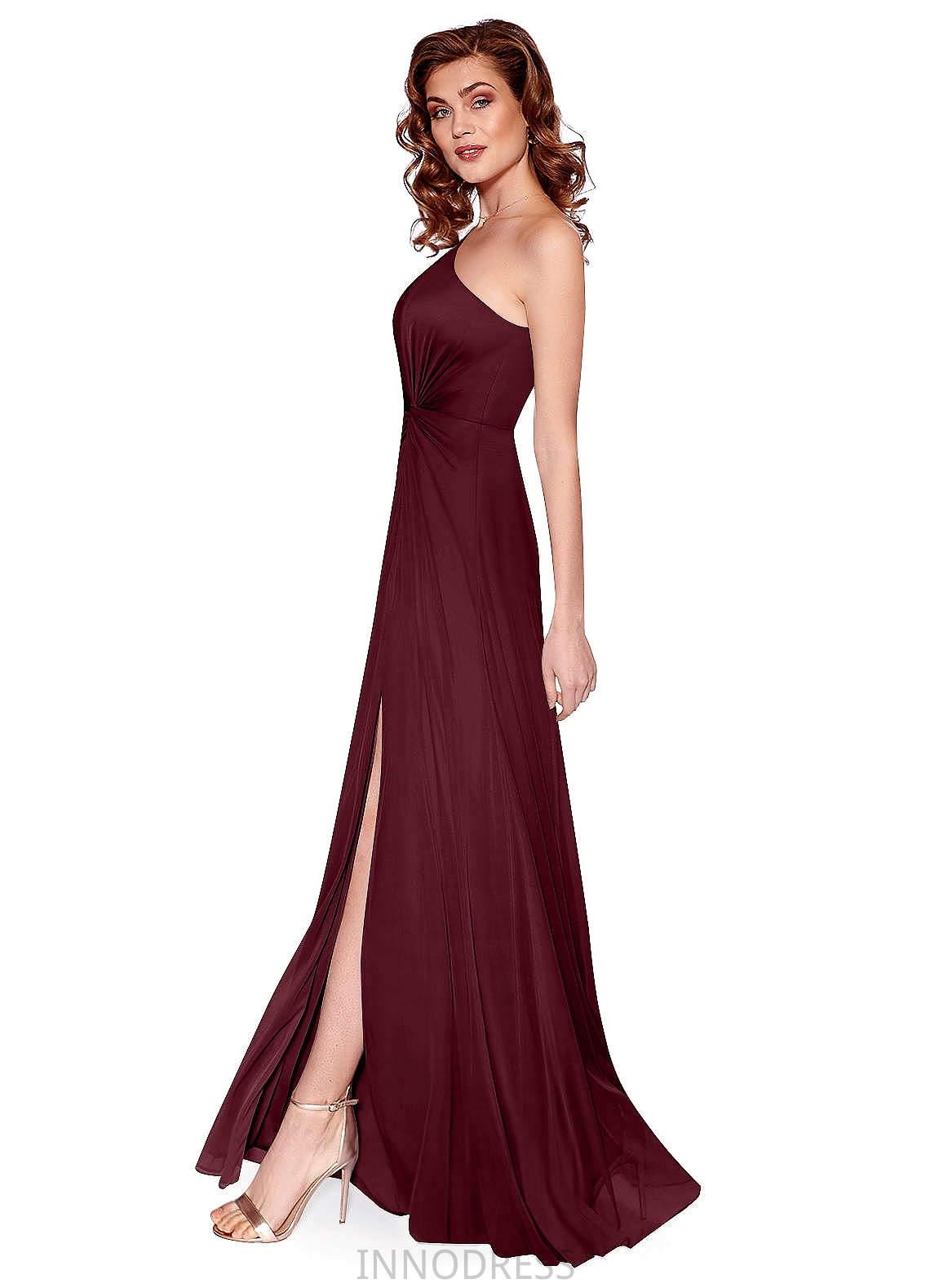 Shaniya A-Line/Princess Floor Length Halter Natural Waist Sleeveless Bridesmaid Dresses