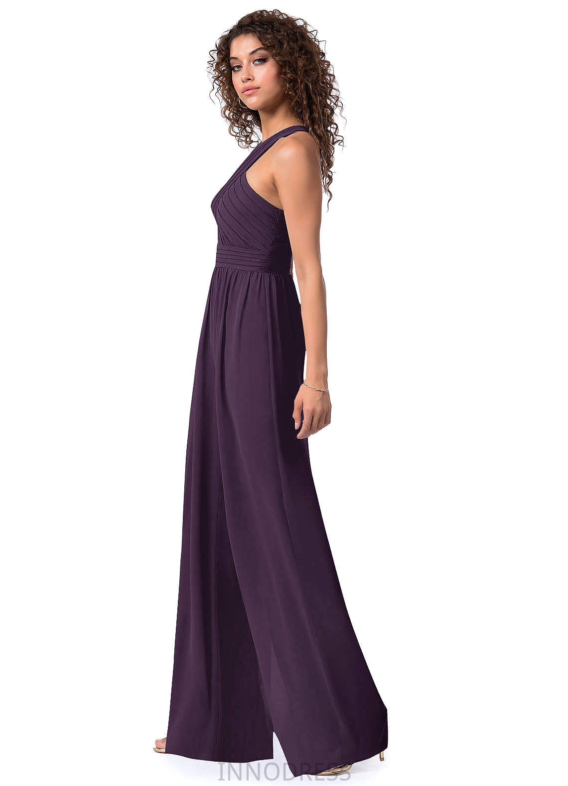 Brynn Natural Waist A-Line/Princess Sleeveless Knee Length V-Neck Bridesmaid Dresses