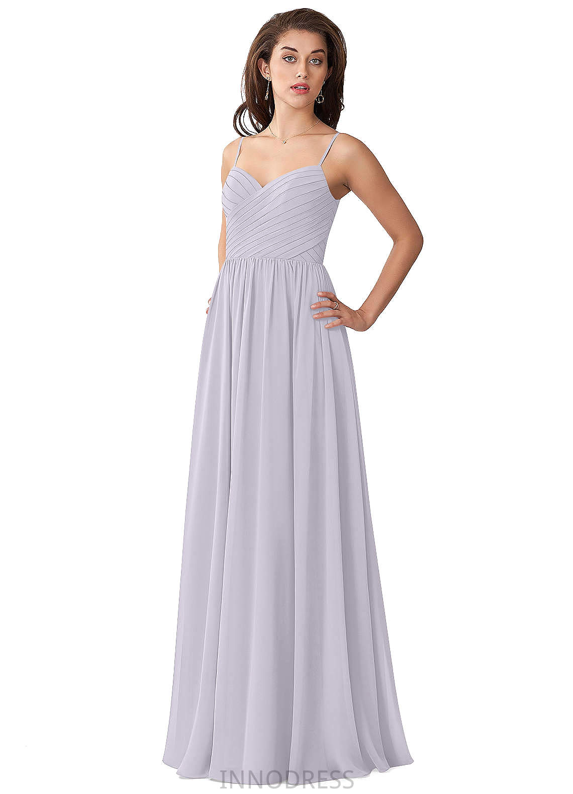 Roselyn Floor Length Spaghetti Staps Sleeveless A-Line/Princess Natural Waist Bridesmaid Dresses