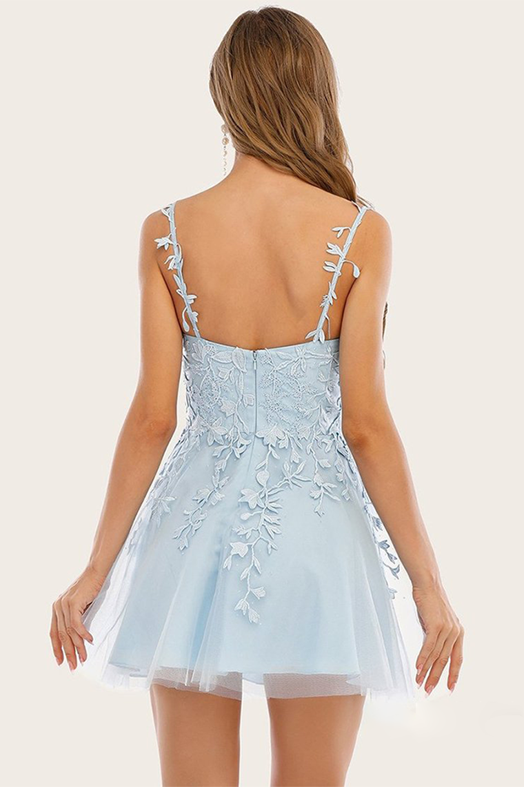 Homecoming Dresses Jazmyn Blue With Appliques