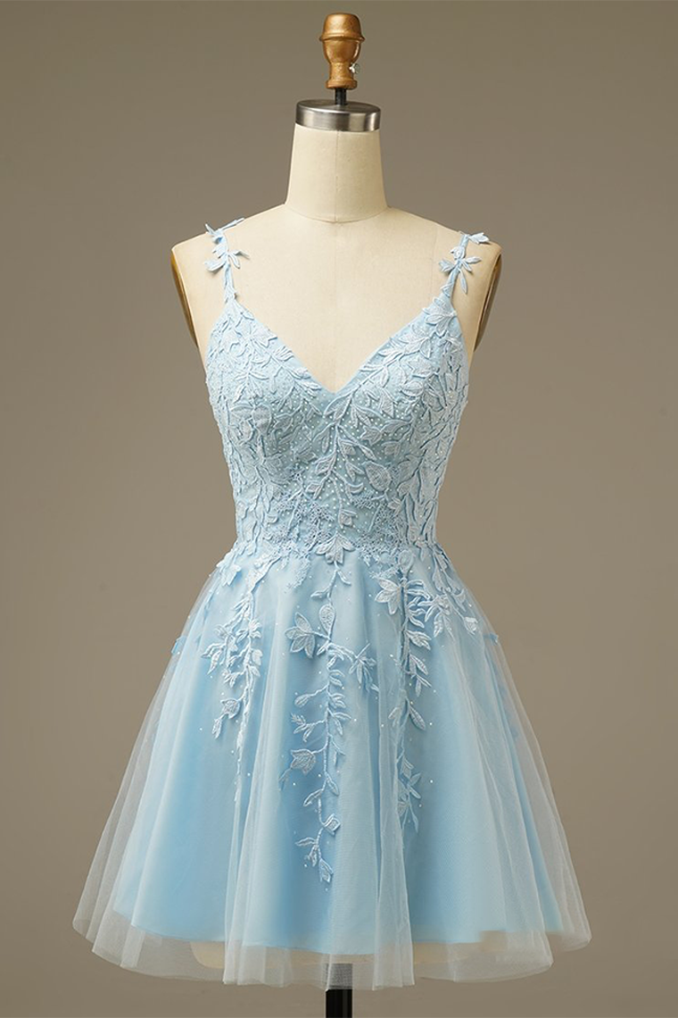 Homecoming Dresses Jazmyn Blue With Appliques