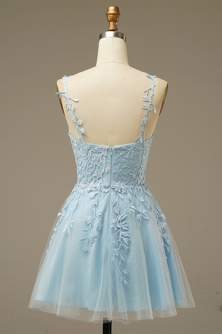 Homecoming Dresses Jazmyn Blue With Appliques