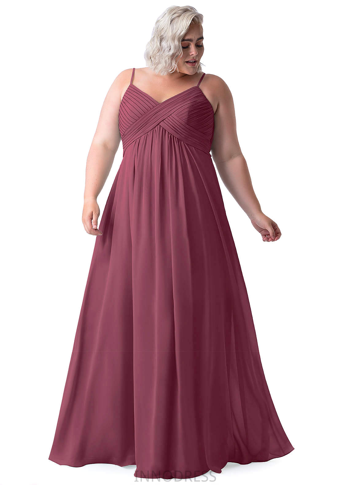 Jazmine Natural Waist Sleeveless A-Line/Princess Floor Length Scoop Bridesmaid Dresses