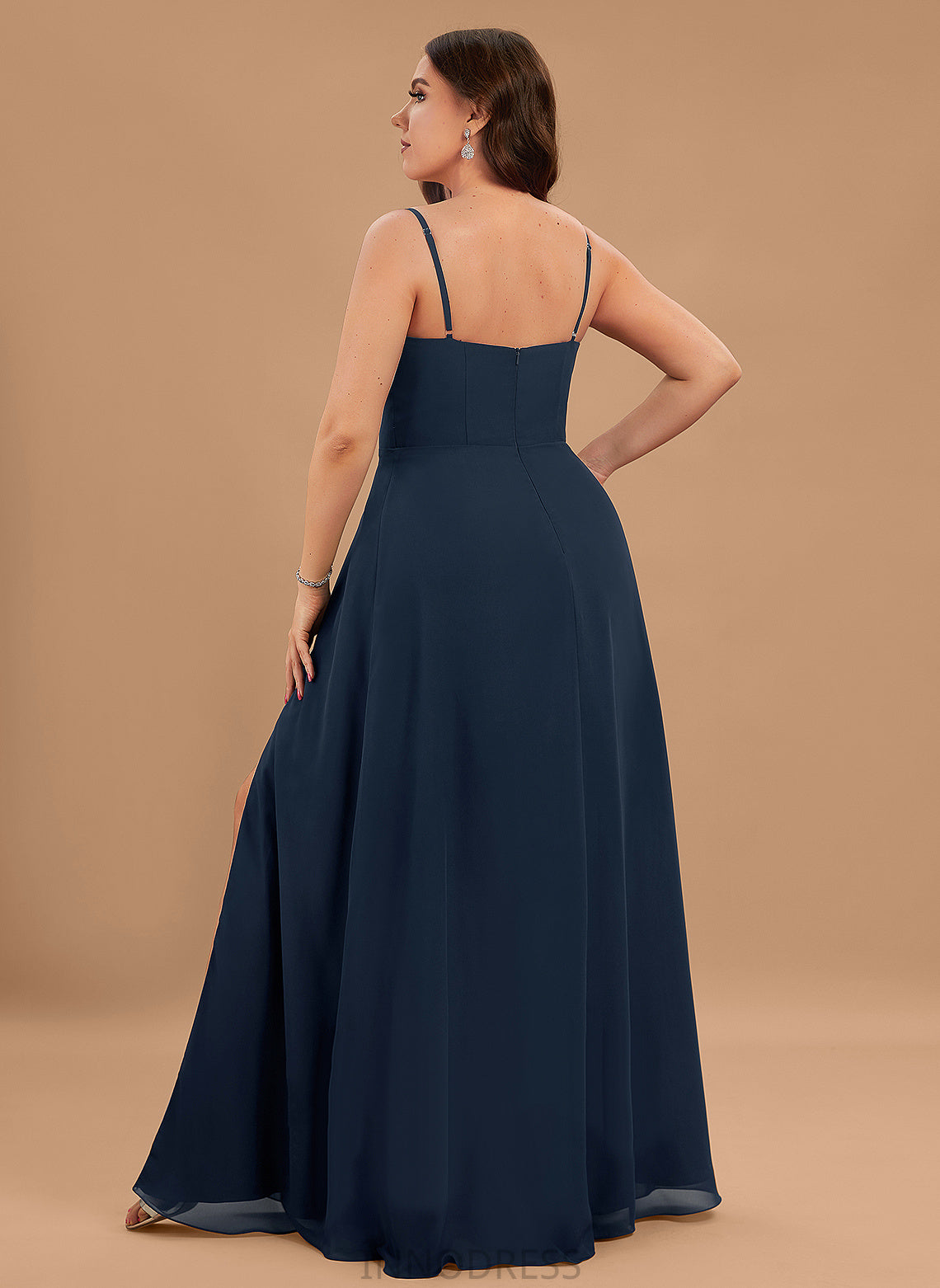 Silhouette Square A-Line Length Straps&Sleeves Floor-Length Fabric Neckline Taniyah Bridesmaid Dresses