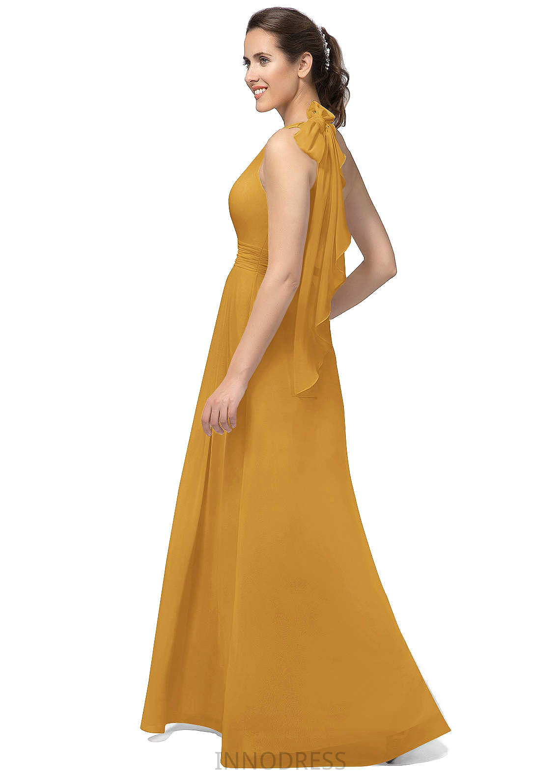 Lilliana Floor Length Sheath/Column Natural Waist Spaghetti Staps Bridesmaid Dresses