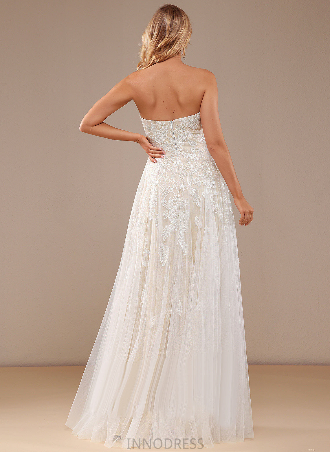 Sweetheart Lace Kenley Dress Floor-Length With Sequins Wedding Dresses Wedding A-Line